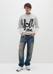 OVS Grey Regular Fit Jumper With Lettering