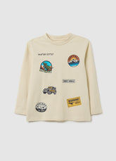 OVS Children'S Beige Stretch Cotton Regular Fit Top