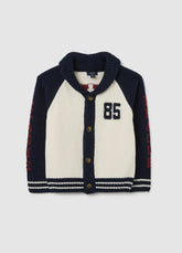 OVS Regular Fit White And Blue Children'S Cardigan