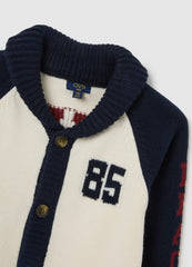 OVS Regular Fit White And Blue Children'S Cardigan