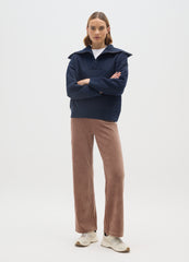 OVS Brown Wide-Leg Stretch Cotton Trousers
