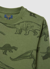 OVS Child'S Oversized Fit Green Pure Cotton Sweatshirt