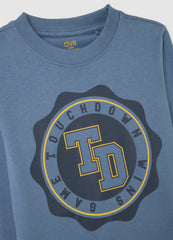 OVS Children'S Blue Pure Cotton Regular Fit T-Shirt With Print