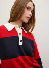 OVS Blue And Red Striped Oversized Sweater