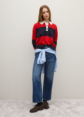 OVS Blue And Red Striped Oversized Sweater