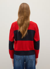 OVS Blue And Red Striped Oversized Sweater