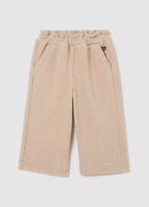 OVS Girl'S Beige Wide-Leg Cotton Blend Trousers
