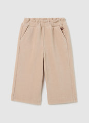 OVS Girl'S Beige Wide-Leg Cotton Blend Trousers