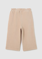 OVS Girl'S Beige Wide-Leg Cotton Blend Trousers
