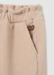 OVS Girl'S Beige Wide-Leg Cotton Blend Trousers