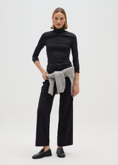 OVS Black Long-Sleeve T-Shirt With Grey Stripes And Regular Fit