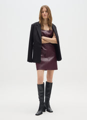 OVS Purple Varnish-Effect Regular Fit Dress With Zip