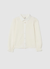 OVS White Long-Sleeved Shirt In Stretch Cotton