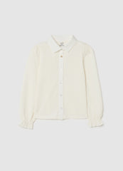 OVS White Long-Sleeved Shirt In Stretch Cotton