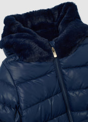 OVS Blue Padded Regular Fit Girls' Jacket With Hood And Zip