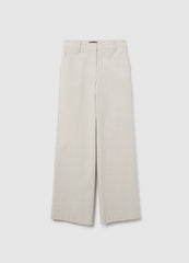 OVS Beige Cotton And Velvet Trousers Regular Fit