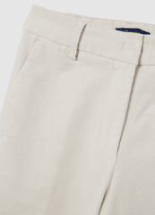 OVS Beige Cotton And Velvet Trousers Regular Fit