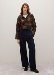 OVS Blue Ribbed Regular Fit Stretch Fabric Trousers