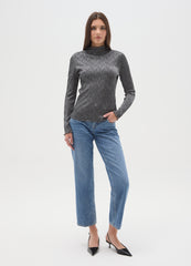 OVS Grey Long-Sleeve Lurex Top