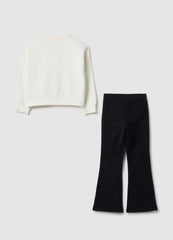 Ovs Multicolour Cotton Blend Sweatshirt And Trousers Set For Girls With Regular Fit