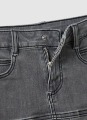 Ovs Grey Elasticated Denim Skirt For Girls With Regular Fit