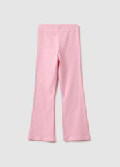 OVS Pink Stretch Cotton Slim Fit Leggings For Girls With Decorations