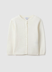 OVS White Pure Cotton Cardigan Regular Fit For Baby Girl