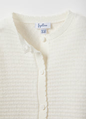 OVS White Pure Cotton Cardigan Regular Fit For Baby Girl