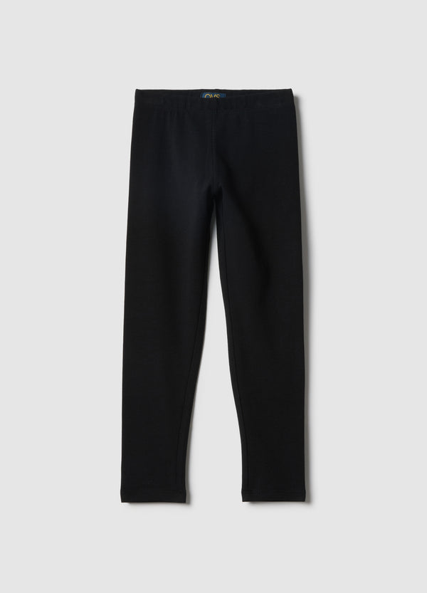 OVS Girls' Black Stretch Cotton Slim Fit Leggings