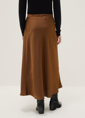 OVS Brown Satin Long Skirt