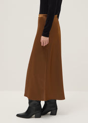 OVS Brown Satin Long Skirt