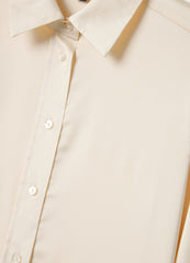 OVS Beige Long Sleeve Satin Shirt Regular Fit