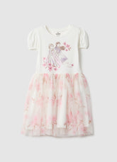 Ovs Elasticated Cotton Dress For Girls With Frozen Print