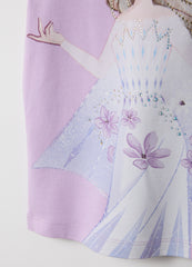 Ovs Multicolour Stretch Cotton T-Shirt For Girls With Frozen Print