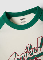 Ovs Children'S Multicolour Cotton Blend T-Shirt With Mickey Mouse Print