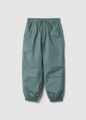 OVS Boys' Green Pure Cotton Cargo Jogger Trousers Relaxed Fit