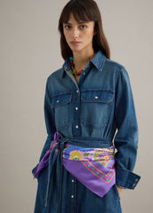 OVS Long Dress In Pure Blue Denim Cotton Regular Fit