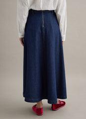 OVS Long Blue Denim Pure Cotton Skirt Regular Fit