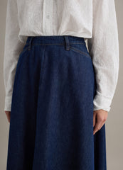 OVS Long Blue Denim Pure Cotton Skirt Regular Fit