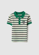 Ovs Children'S Multicolour Striped Cotton Blend Polo Regular Fit