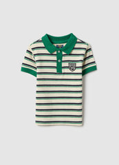 Ovs Children'S Multicolour Striped Cotton Blend Polo Regular Fit
