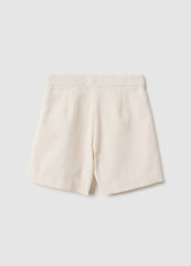 Ovs Beige Wide-Leg Girls' Shorts With Pleated Details