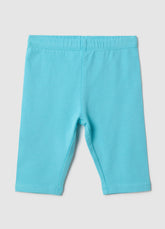 Ovs Light Blue Stretch Cotton Leggings For Girls - Skinny Fit
