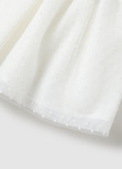 Ovs White Mesh Polka Dot Skirt For Girls