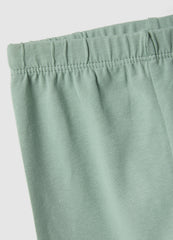 Ovs Green Stretch Cotton Leggings For Girls Skinny Fit