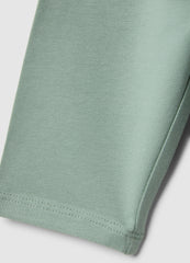 Ovs Green Stretch Cotton Leggings For Girls Skinny Fit