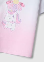 Ovs Multicoloured Stretch Cotton Unicorn Girl'S T-Shirt
