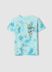 Ovs Children'S Blue Tie-Dye Pure Cotton T-Shirt Regular Fit