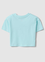 Ovs Girl'S Blue Boxy Fit Pure Cotton T-Shirt With Print