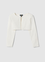 Ovs Girls' White Slim Fit Stretch Cotton T-Shirt